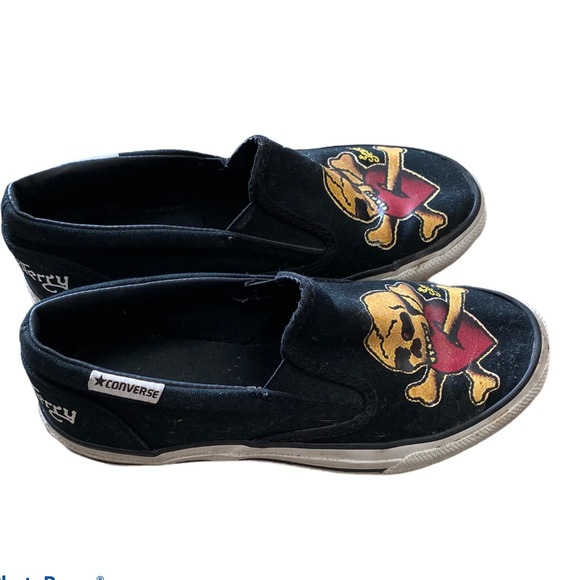 Converse sailor Jerry’s skull slip ons heart crossbones 6.5 37.5 - Picture 3 of 11